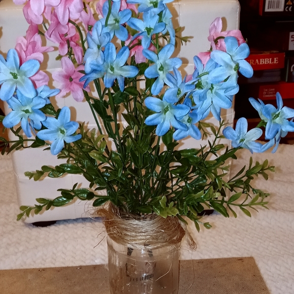 Flower arrangement glass jar 1Jar 5" with Rope